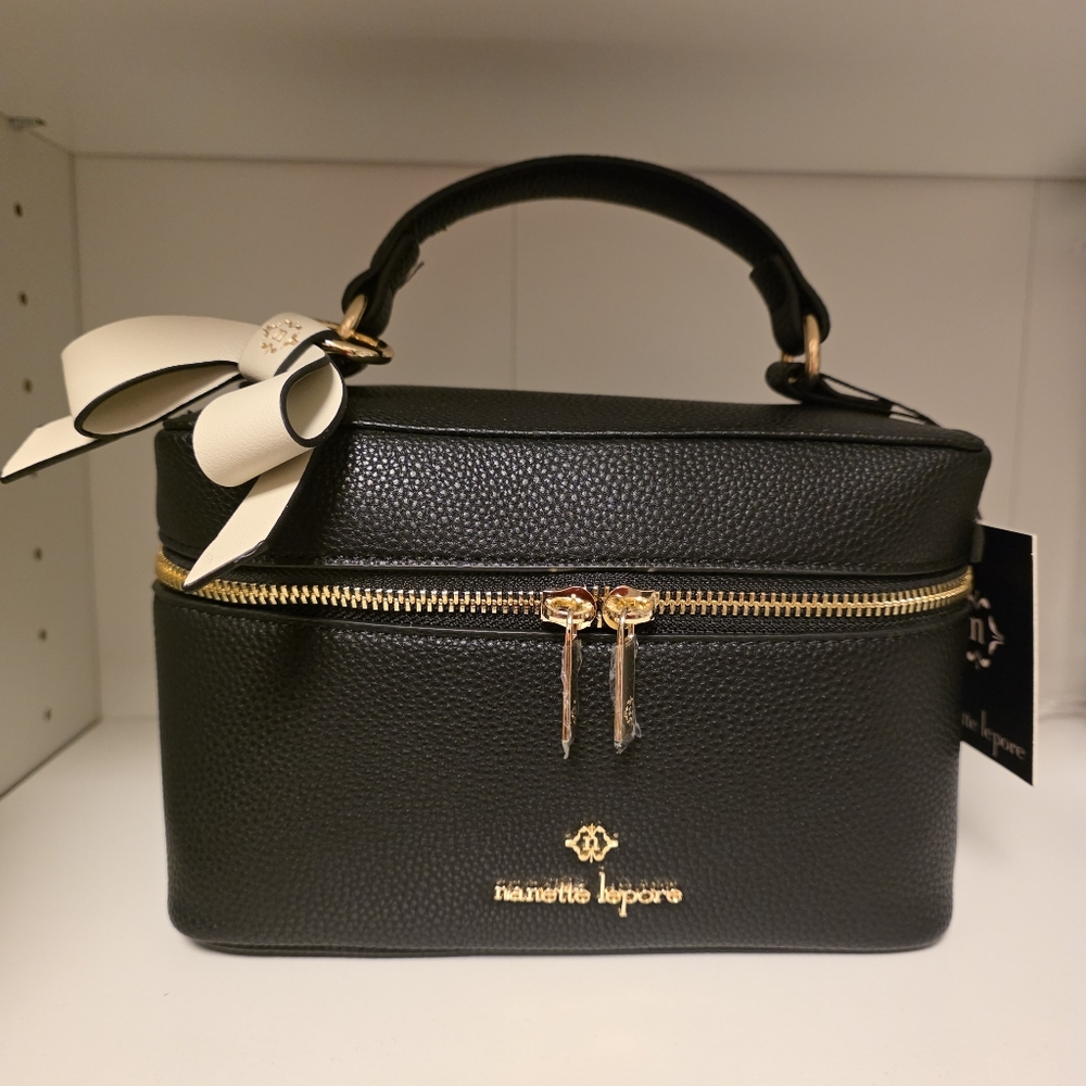 Nanette Lepore Black Faux Leather Top-Handle Crossbody Bag (NWT)